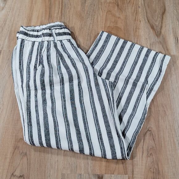 🔹️Jolt Cream & Black Stripe Linen Pants Small - Picture 1 of 8